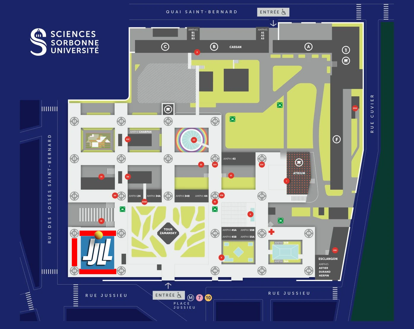 Map of LJLL within Jussieu